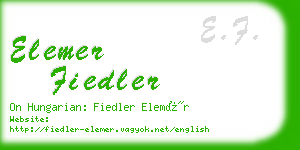 elemer fiedler business card